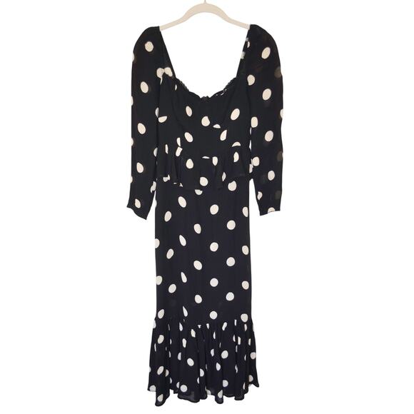 Reformation Zandra Midi Dress Polka Dot Size 4 - Picture 4 of 9
